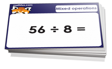 5th grade math cards on mixed operations - For math board games