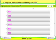 Compare and order numbers up to 1000