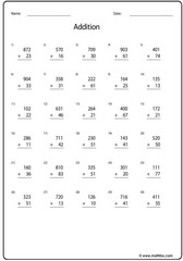 Addition 2 to 3 digit numbers