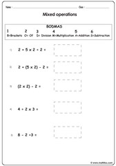 Addition brackets multiplcation