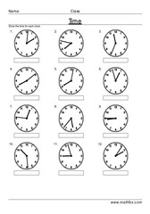 Time minutes past