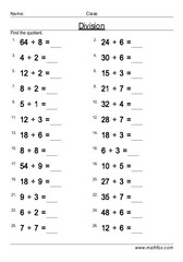 Division of 1 2 digit numbers