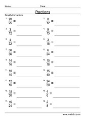 Simplify fractions