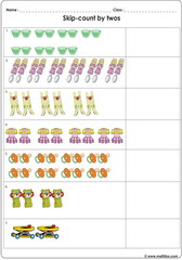 Skip counting in twos worksheet